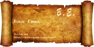 Baur Emma névjegykártya